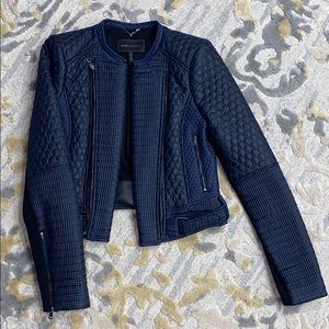 BCBG MAXAZRIA blue aviator style jacket Medium M